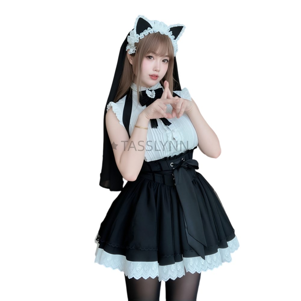 Women'S Fashion Kilt - Cat Ear Nun Maid Dress Women's