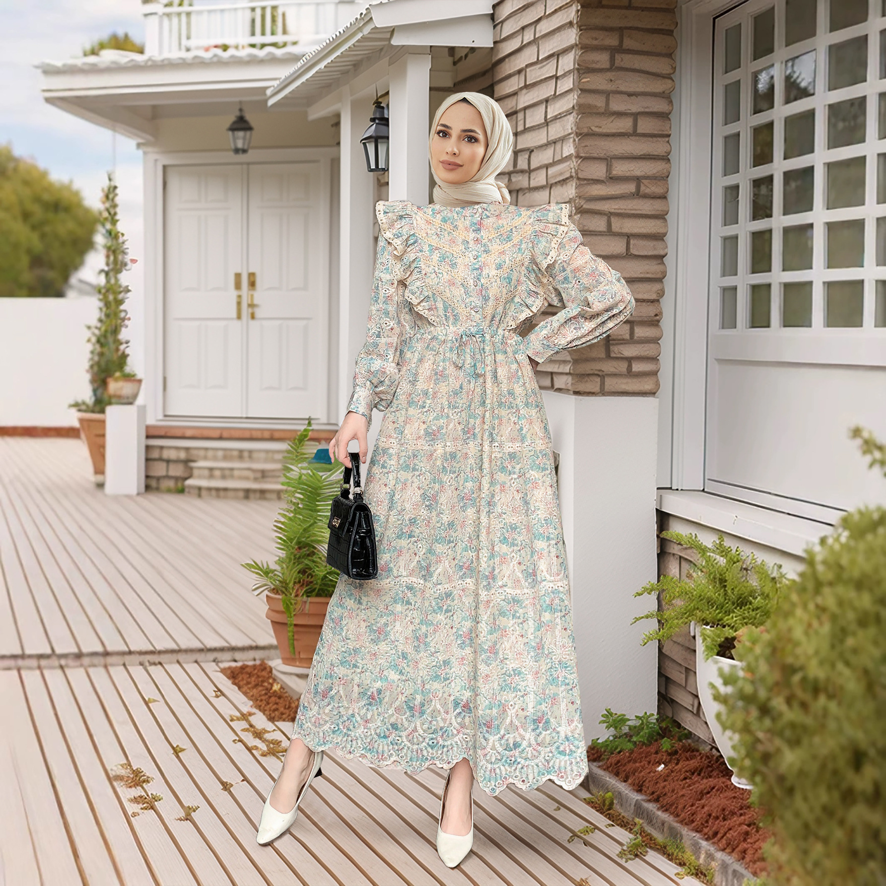 Turkey Women Fashion - Elegant Women Fashion Print Long Dress