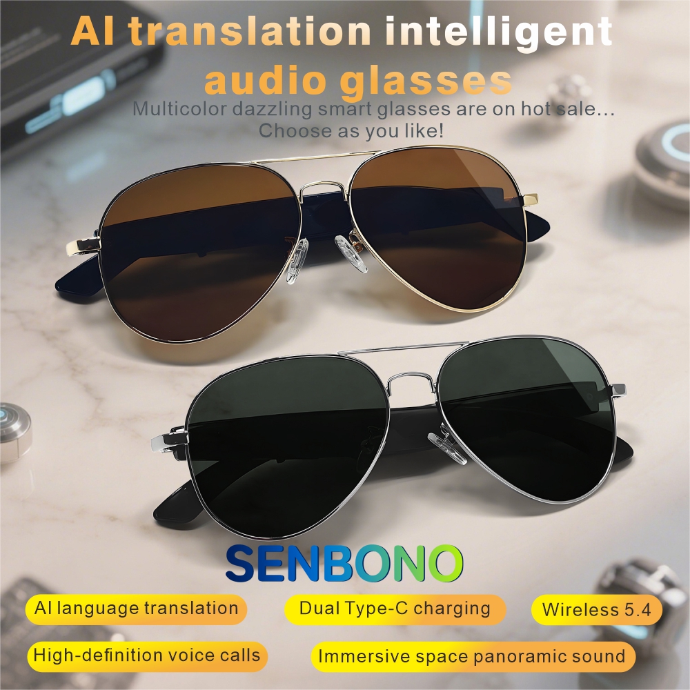 Turkey Women Fashion - SENBONO Fashion Sunglasses AI Translator Smart