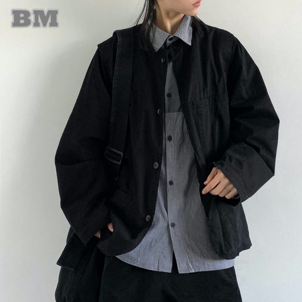 Women'S Fashion Utility Jacket - Spring Unisex Collarless Utility Jacket Men