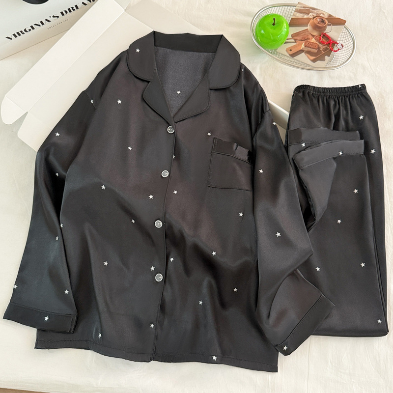 Women Fashion Simple - Fashionable Simple Star Black Ice Silk