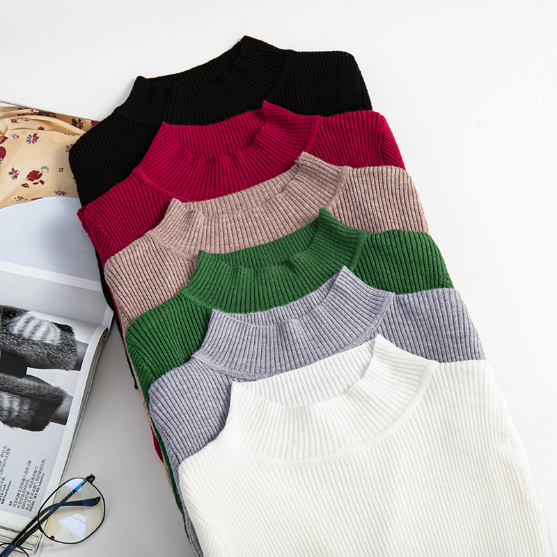 Ribbed Knit Sweater - 2026 Autumn Winter Long Sleeve Knitted