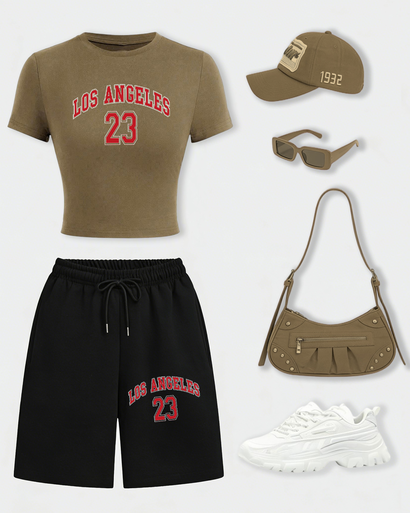 Crop Top Women - Los Angeles 24 Creative Letter Print