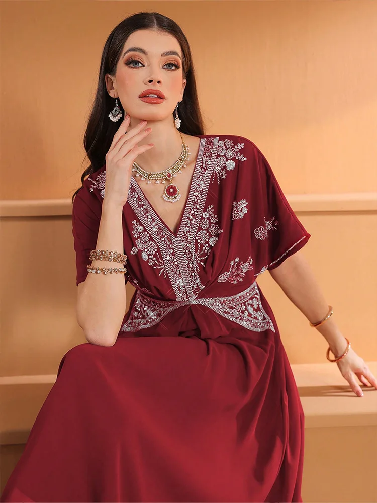 Fashion Women V-Neck Long Dres - Turkey Women Fashion reseña y precio