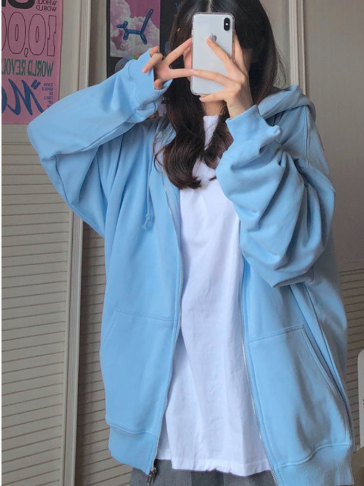 Oversized Hooded Sweatshirts K - Women'S Fashion Zip Up Hoodies reseña y precio