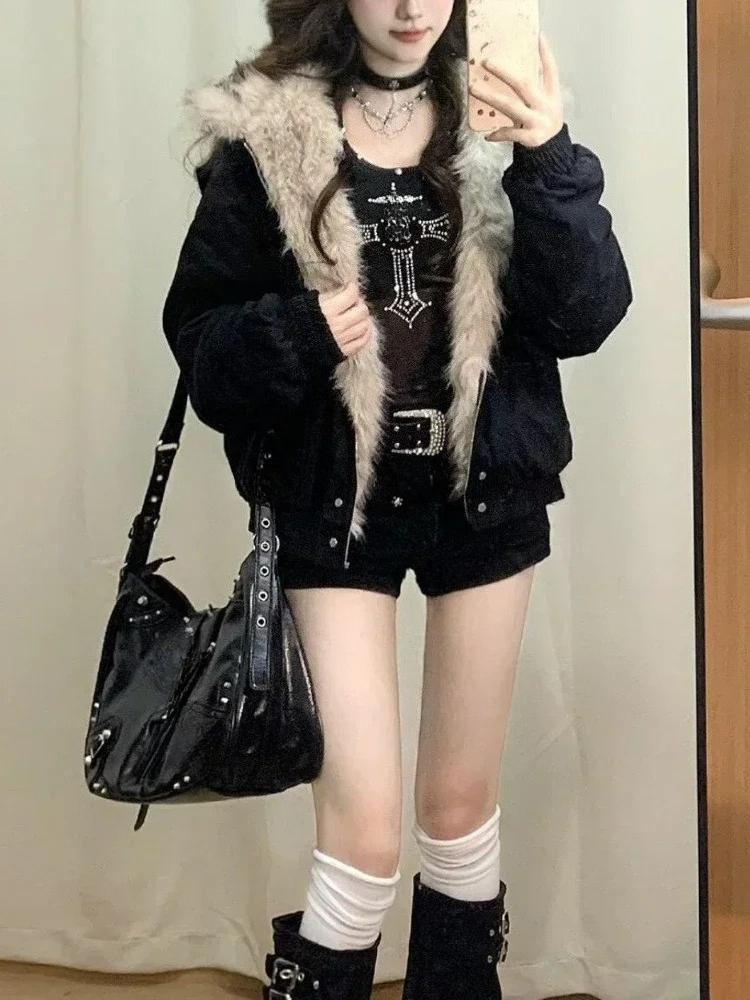 Y2k Gothic Vintage Black Zip U - Women'S Fashion Zip Up Hoodies reseña y precio