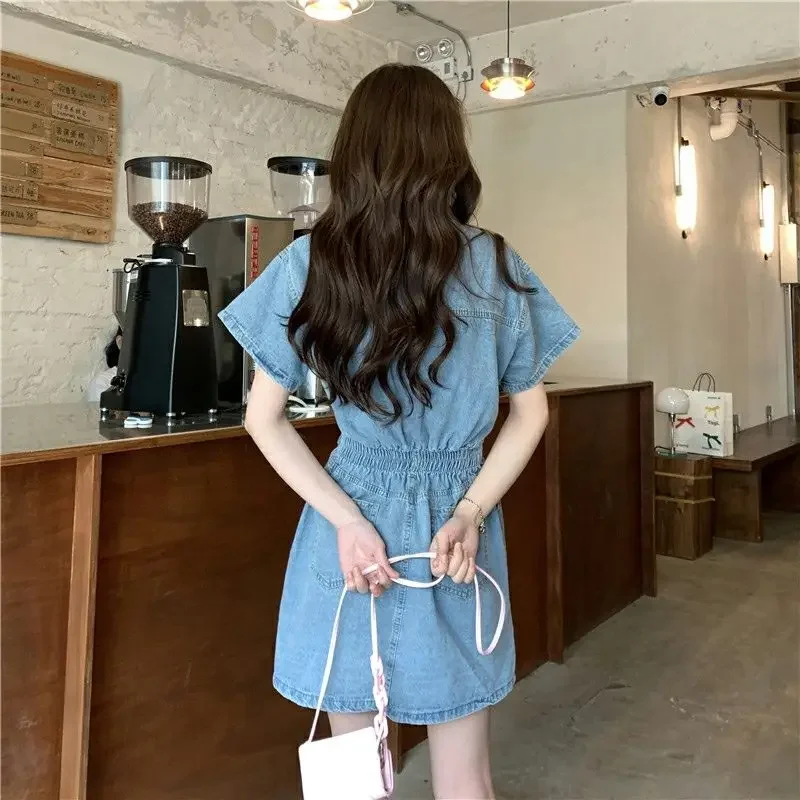 New Sweet Women Denim Short Dr - Women'S Fashion Korea reseña y precio