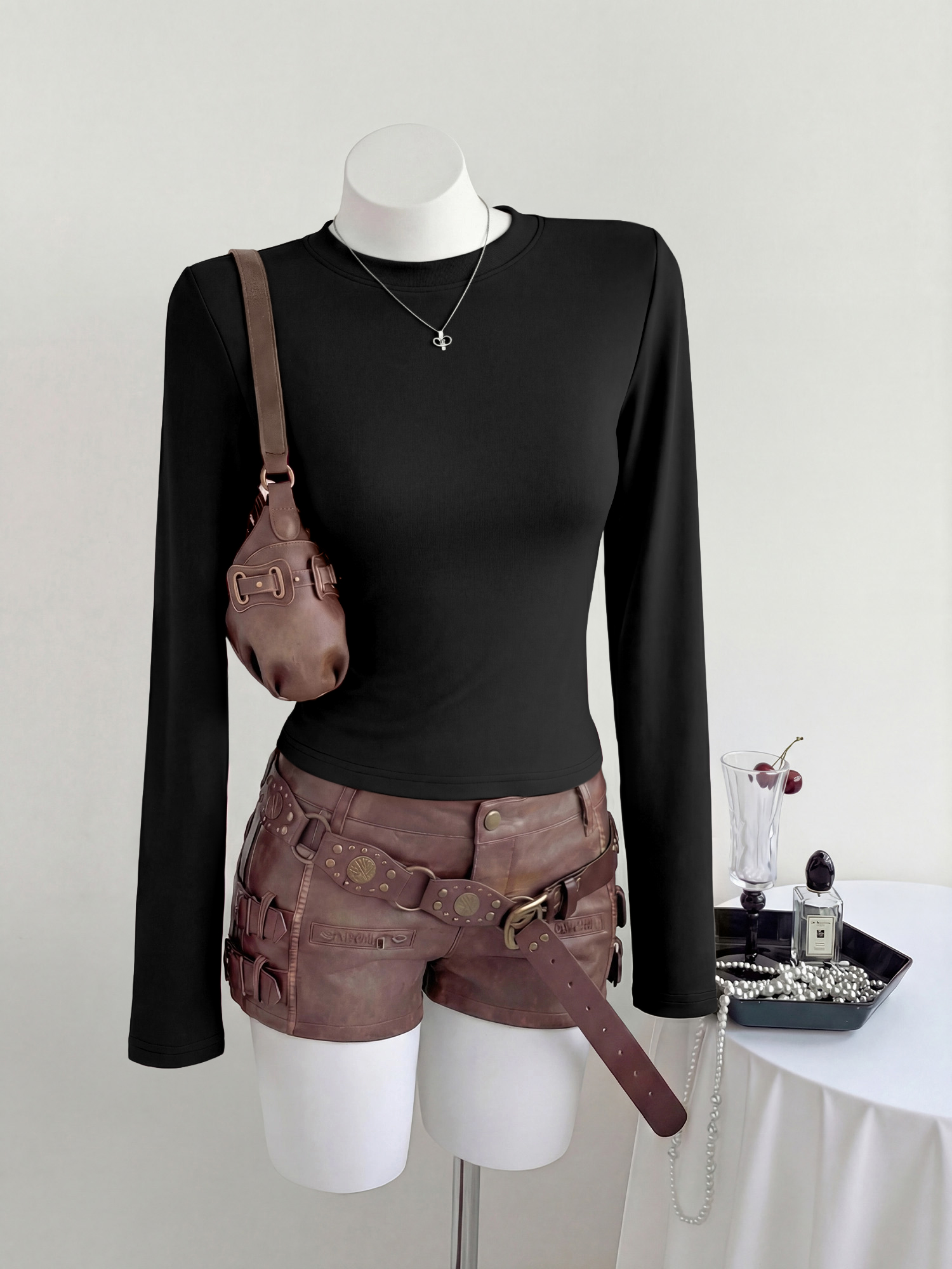 Y2K Cropped Long Sleeve T-Shir - Crop Top Women reseña y precio