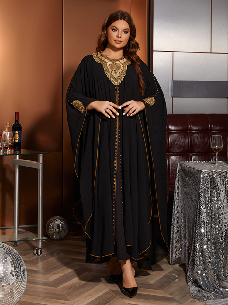 Fashion Hooded Beading Abaya M - Turkey Women Fashion reseña y precio