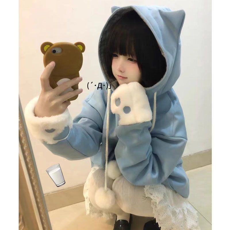 Japanese Cute Anime Embroidery - Women'S Fashion Zip Up Hoodies reseña y precio