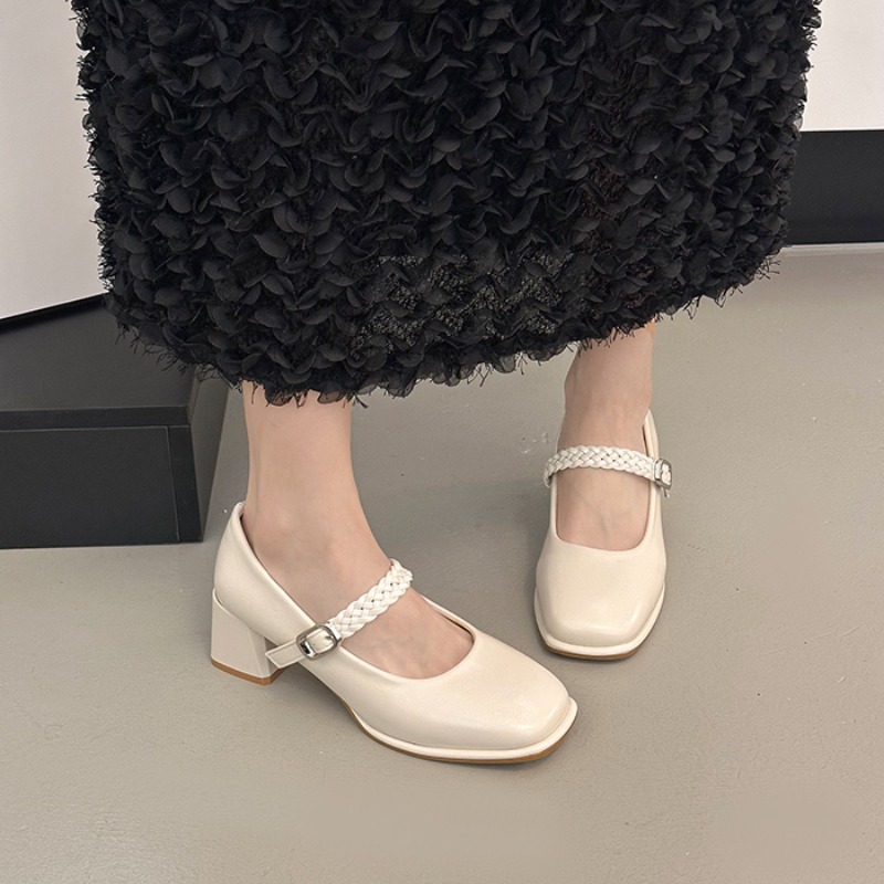 Spring Square Toe Thick Heel W - Women'S Fashion Korea reseña y precio
