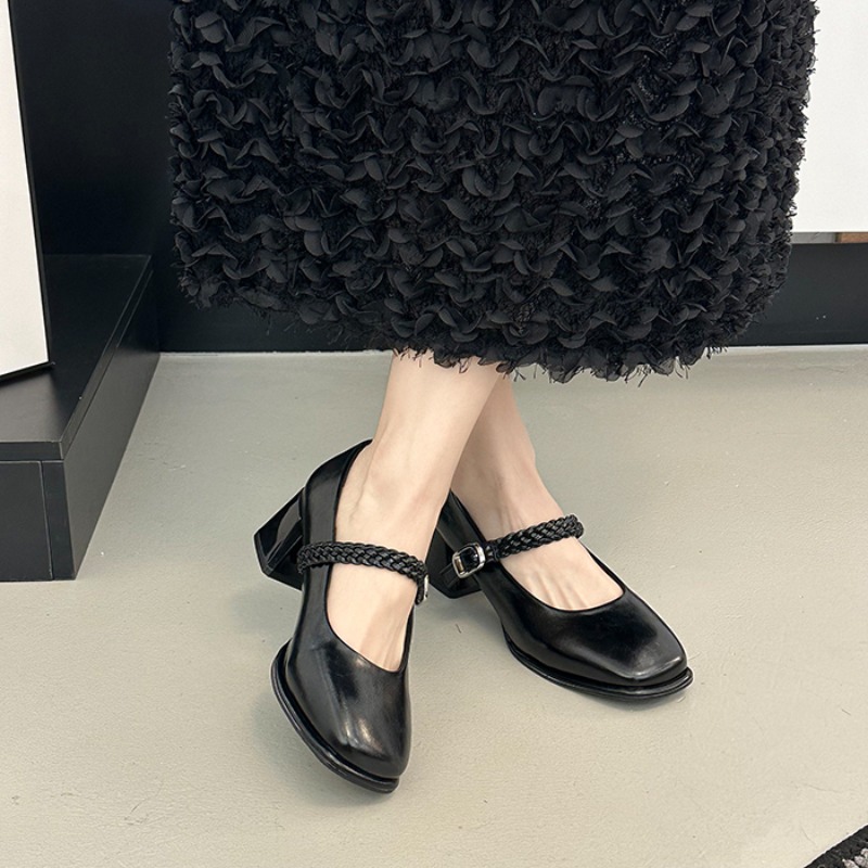 Spring Square Toe Thick Heel W - Women'S Fashion Korea reseña y precio