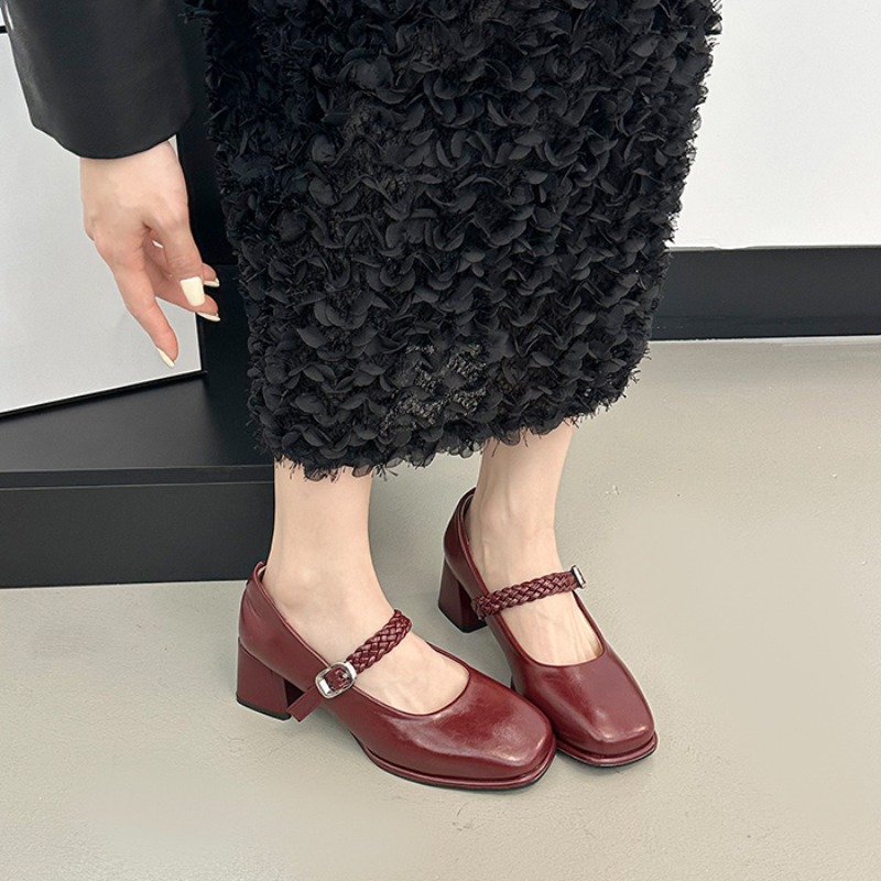 Spring Square Toe Thick Heel W - Women'S Fashion Korea reseña y precio