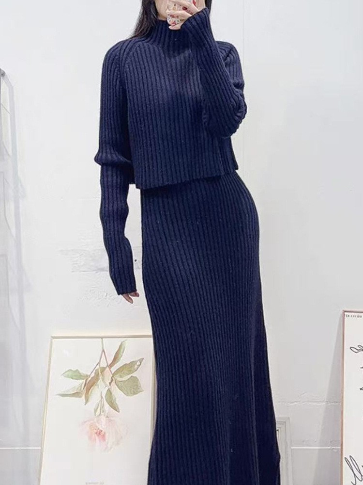 Fall/Winter Women Ribbed Long  - Ribbed Knit Sweater reseña y precio