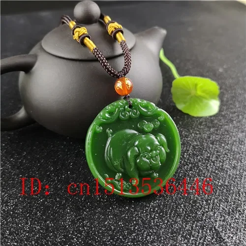 Natural Green Chinese Pig Carv - Women'S Fashion Jewellery reseña y precio
