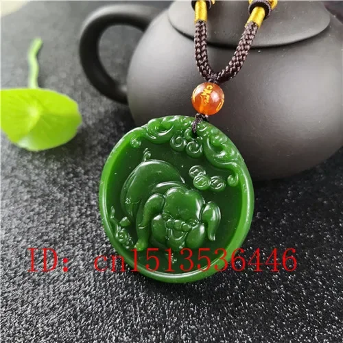 Natural Green Chinese Pig Carv - Women'S Fashion Jewellery reseña y precio