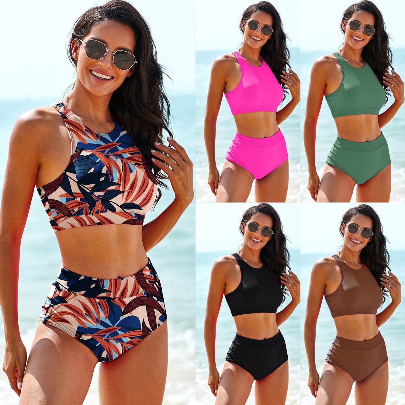 Woman Swimsuits Solid Color Ta - Crop Top Women reseña y precio