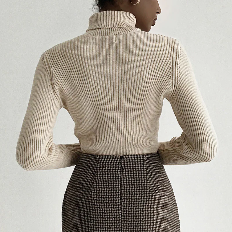 AOSSVIAO 2026 Basic Mock Neck  - Ribbed Knit Sweater reseña y precio