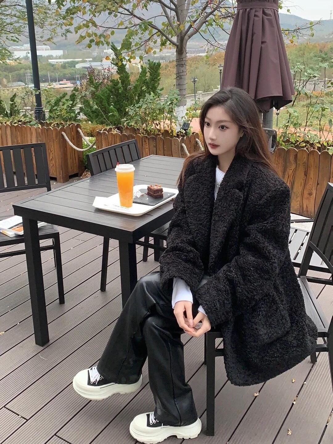 Lamb Wool Jacket Spring Woman  - Women'S Fashion Utility Jacket reseña y precio