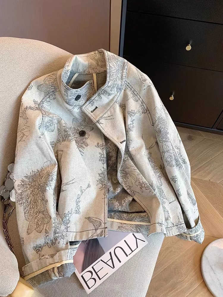 Women Light Grey Print Denim J - Women Fashion Jeans Top reseña y precio
