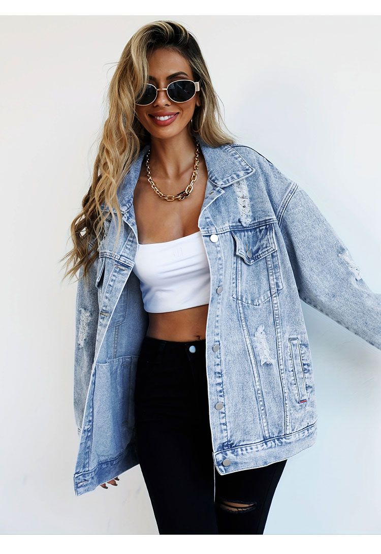 Jeans Jackets for Woman Jacket - Women Fashion Jeans Top reseña y precio