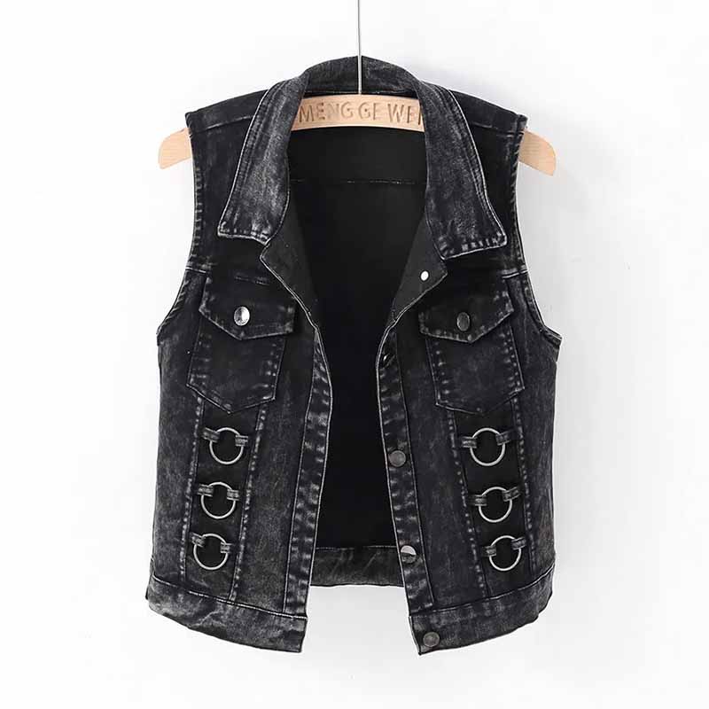 Fashion Denim Vest Female Spri - Women Fashion Jeans Top reseña y precio