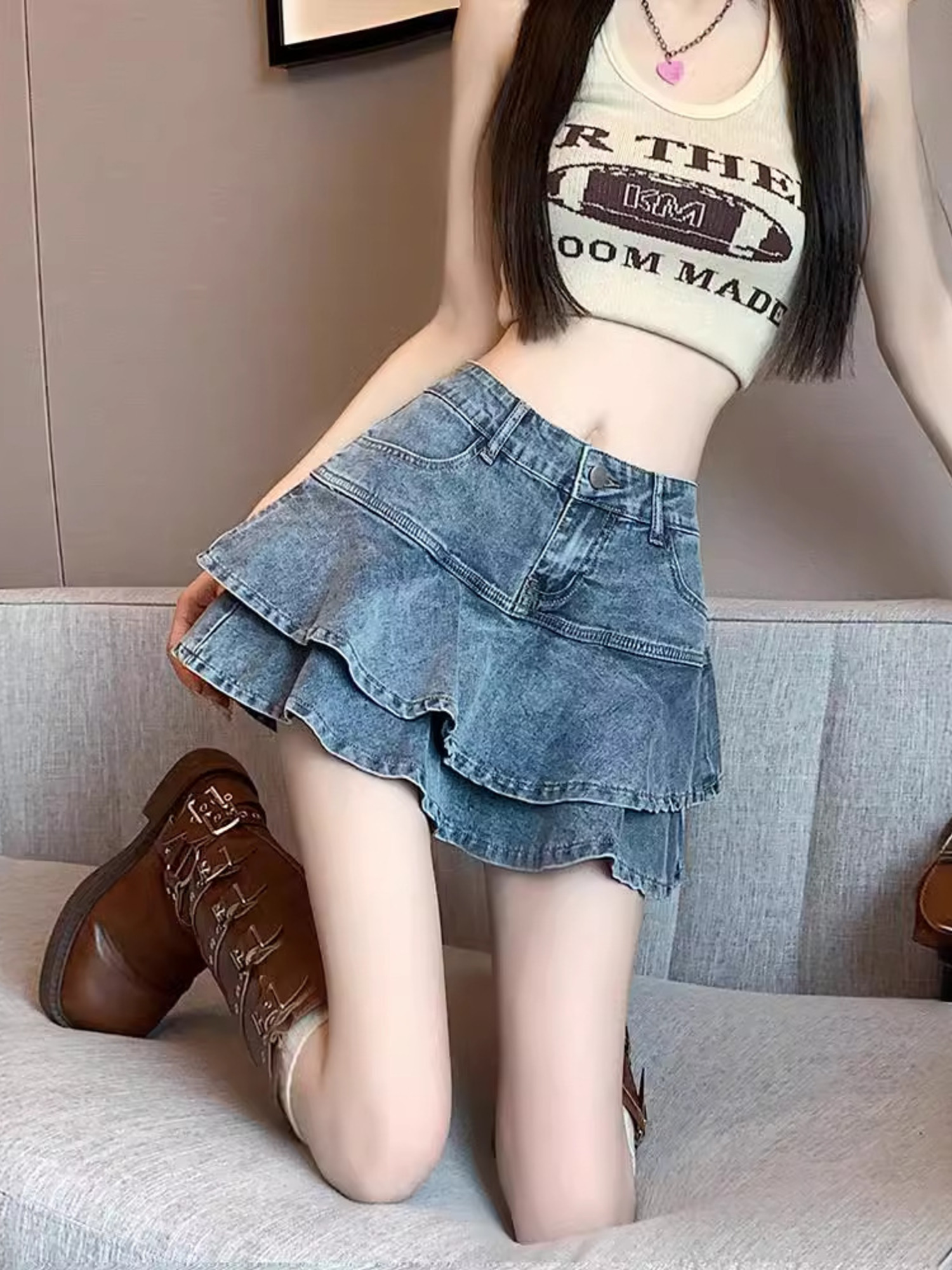 Women's Vintage Washed Denim L - Denim Shorts Women reseña y precio