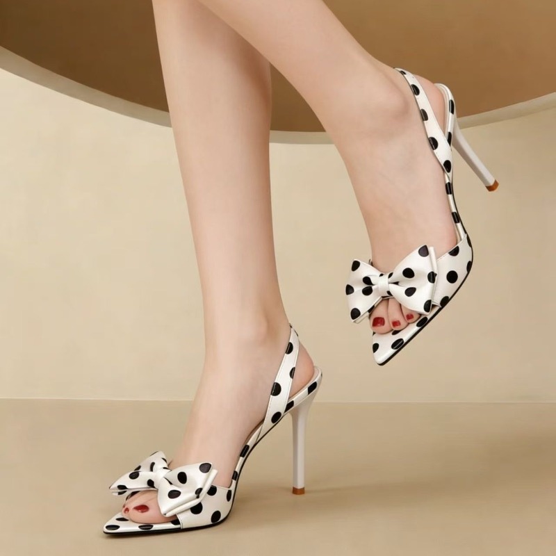 French Polka Dot Bow Pointed T - Women'S Fashion Line reseña y precio