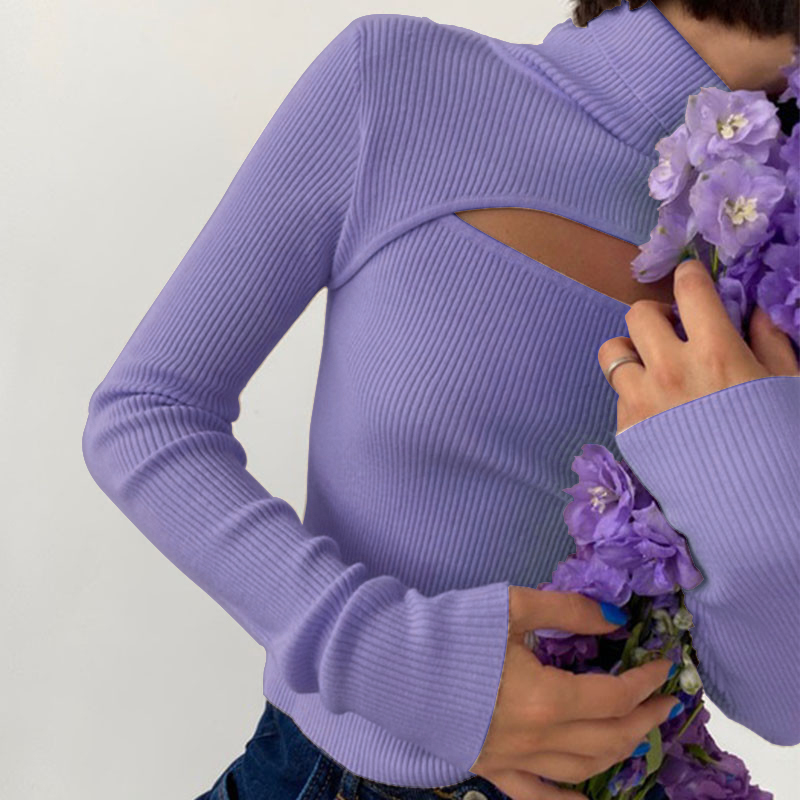 Ribbed Knitted Turtleneck Top  - Ribbed Knit Sweater reseña y precio