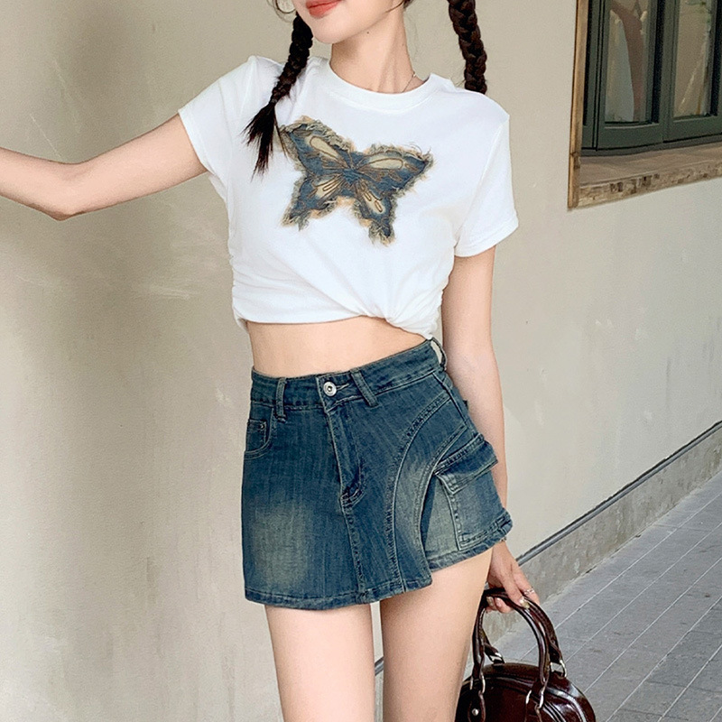 Denim Skirts Women Washed Skir - Denim Shorts Women reseña y precio