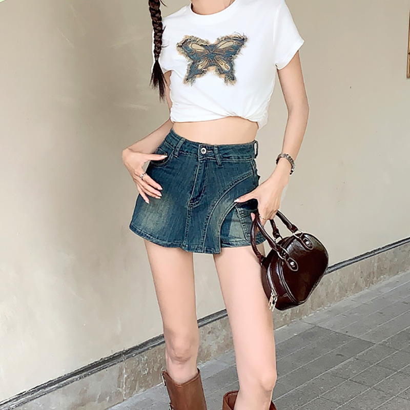 Denim Skirts Women Washed Skir - Denim Shorts Women reseña y precio
