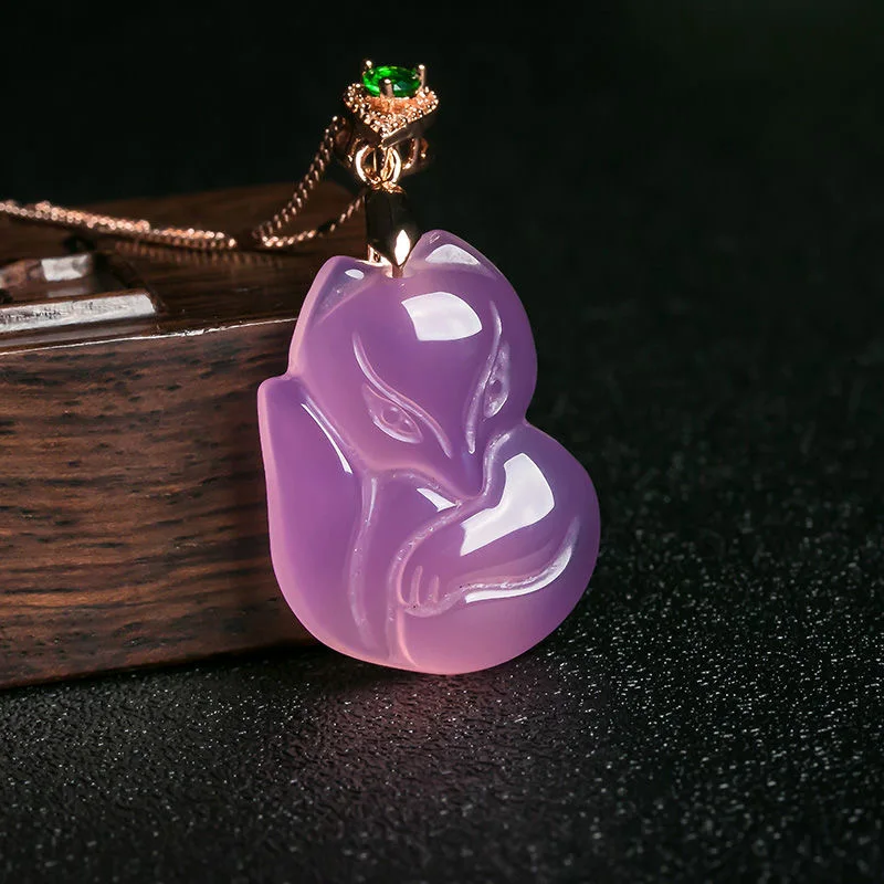 Natural Purple Agate Fox Penda - Women'S Fashion Jewellery reseña y precio