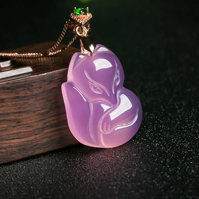 Natural Purple Agate Fox Penda - Women'S Fashion Jewellery reseña y precio