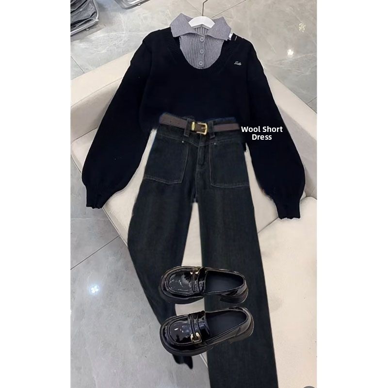 Slimming Short Knitted Top And - Women Fashion Jeans Top reseña y precio