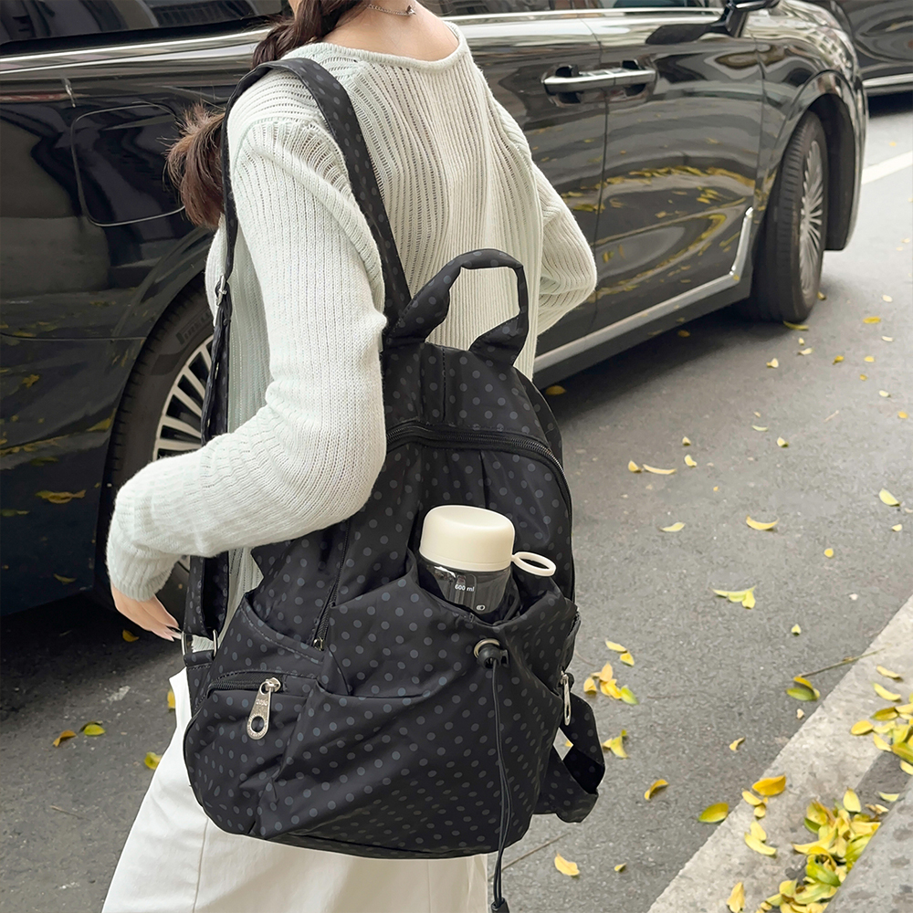 Polka Dot Nylon Drawstring Bac - Women Fashion Online reseña y precio