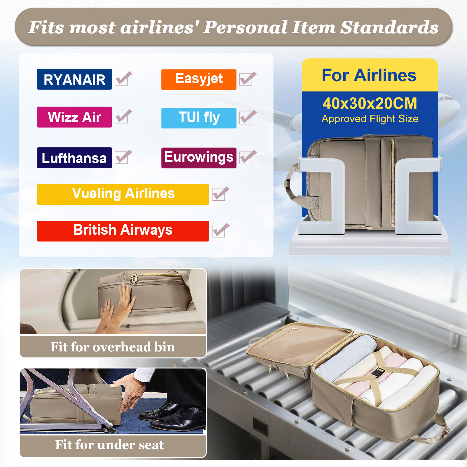 Ryanair 40x30x20 Travel Backpa - Women'S Fashion Belts reseña y precio