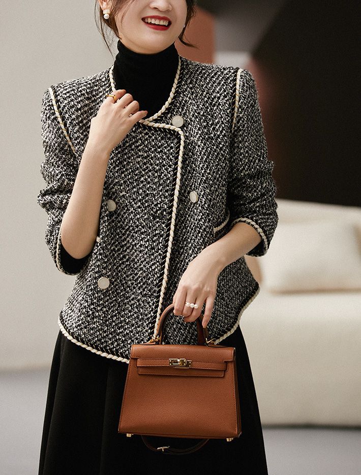 Tweed Jackets Woman White Shor - Women'S Fashion Utility Jacket reseña y precio