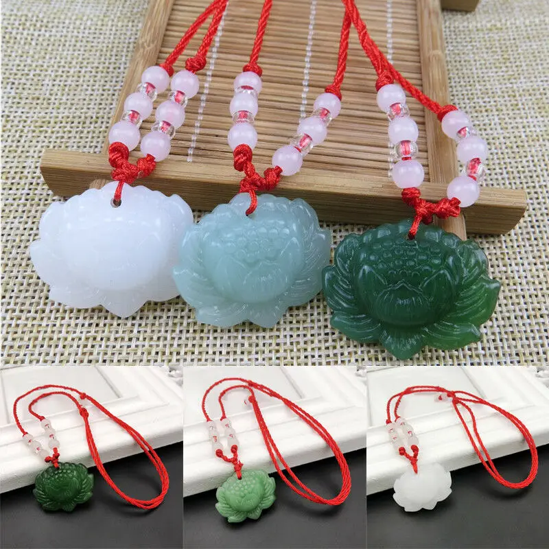 Natural Green Jade Lotus Penda - Women'S Fashion Jewellery reseña y precio