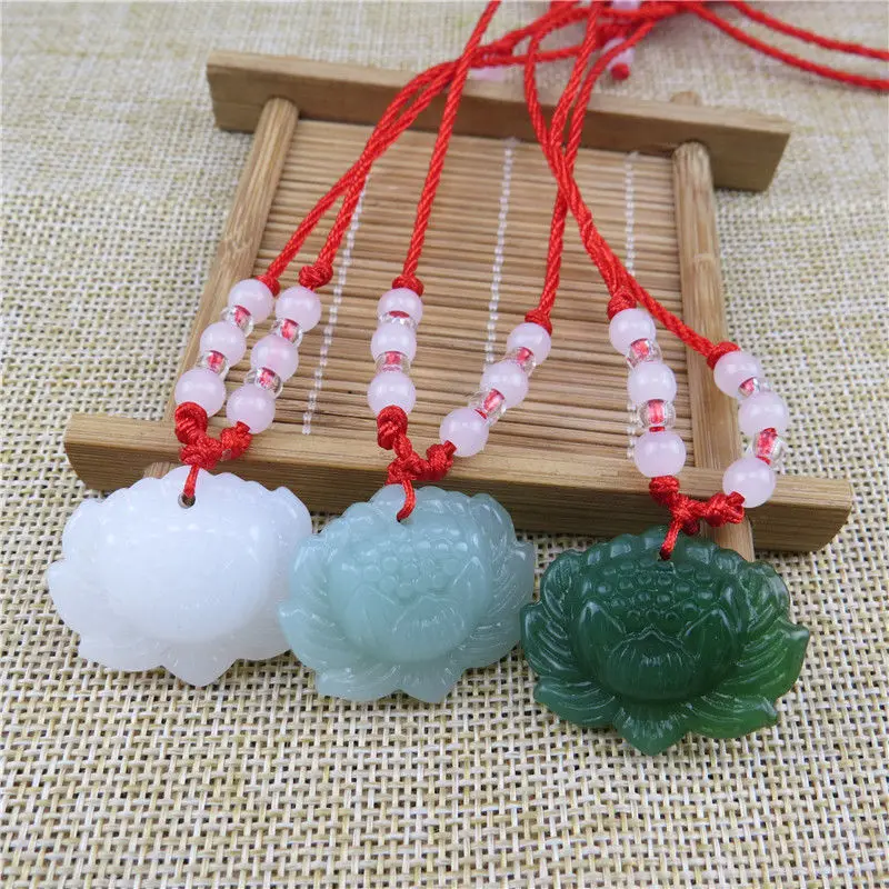 Natural Green Jade Lotus Penda - Women'S Fashion Jewellery reseña y precio