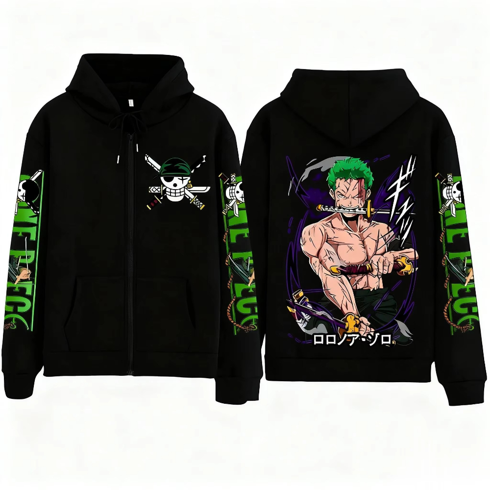 Streetwear One Piece Zoro Anim - Women'S Fashion Zip Up Hoodies reseña y precio