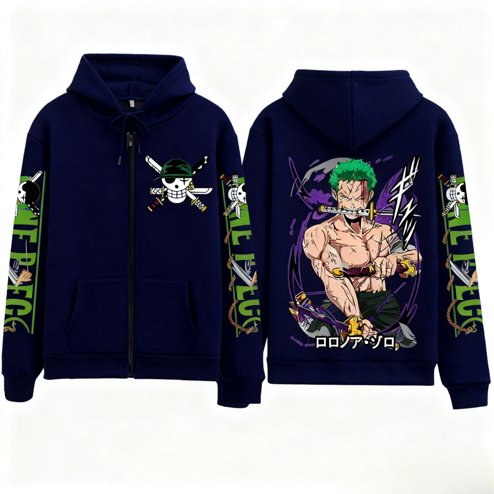 Streetwear One Piece Zoro Anim - Women'S Fashion Zip Up Hoodies reseña y precio