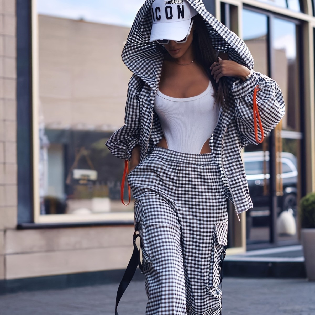 Spring Autumn Casual Plaid Pri - Women'S Fashion Zip Up Hoodies reseña y precio
