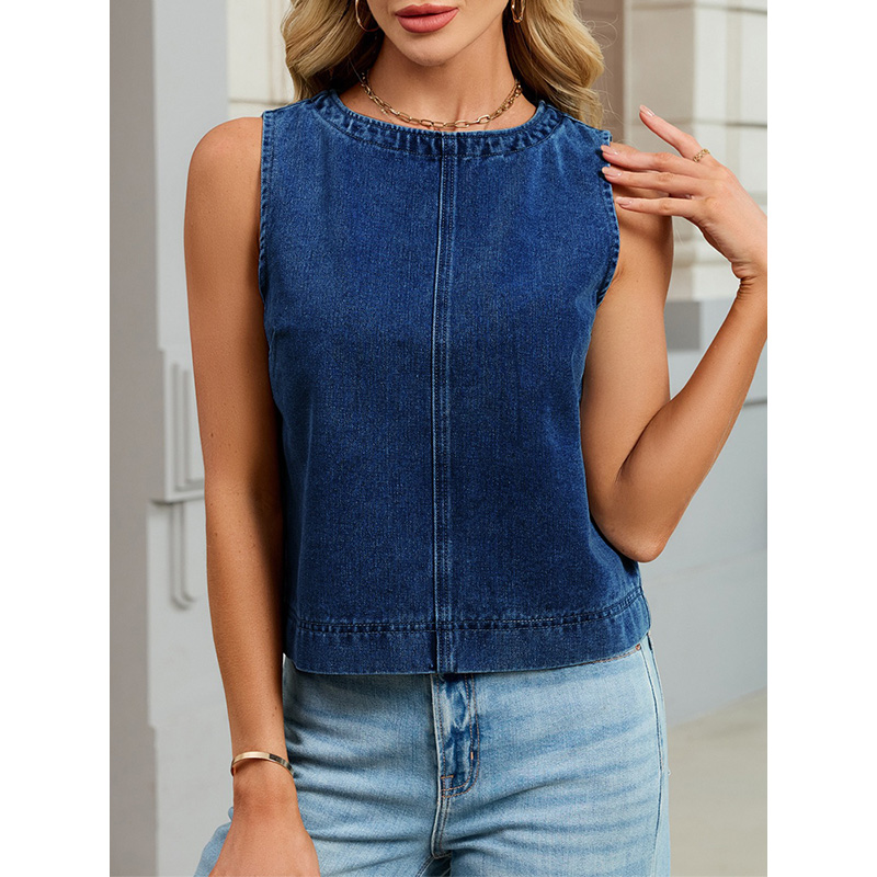 Benuynffy Casual Round Neck De - Women Fashion Jeans Top reseña y precio