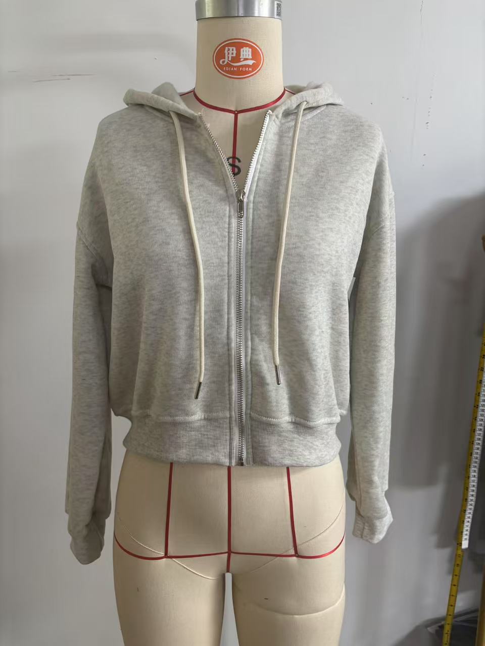 Women's Gray Cropped Zip Up Ho - Women'S Fashion Zip Up Hoodies reseña y precio