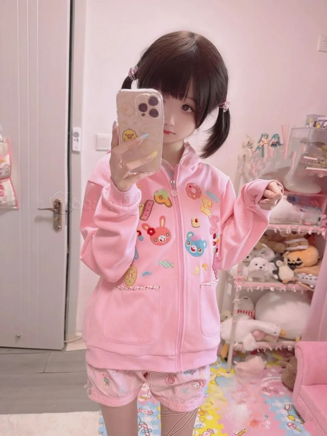 Kawaii Hoodie Cartoon Patch Po - Women'S Fashion Zip Up Hoodies reseña y precio
