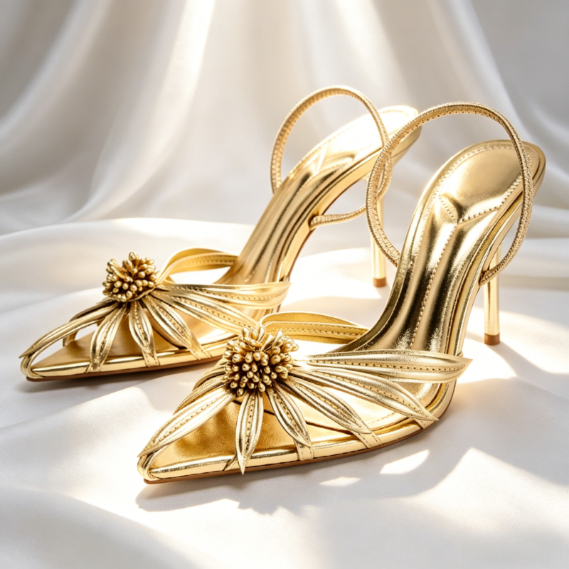 Luxury Gold Floral Detail Slin - Women'S Fashion Line reseña y precio