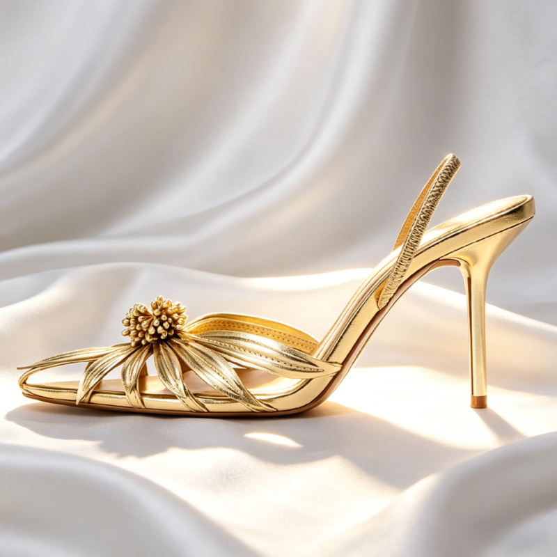 Luxury Gold Floral Detail Slin - Women'S Fashion Line reseña y precio