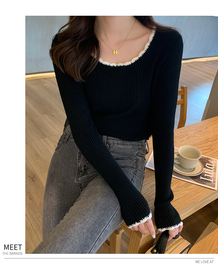 Women Rib Knit Top with Overlo - Ribbed Knit Sweater reseña y precio