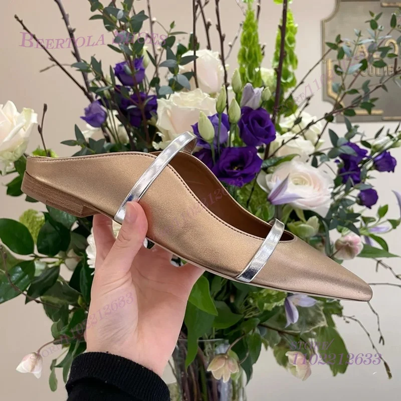 Flat Mules Half Round Pointed  - Women'S Fashion Belts reseña y precio