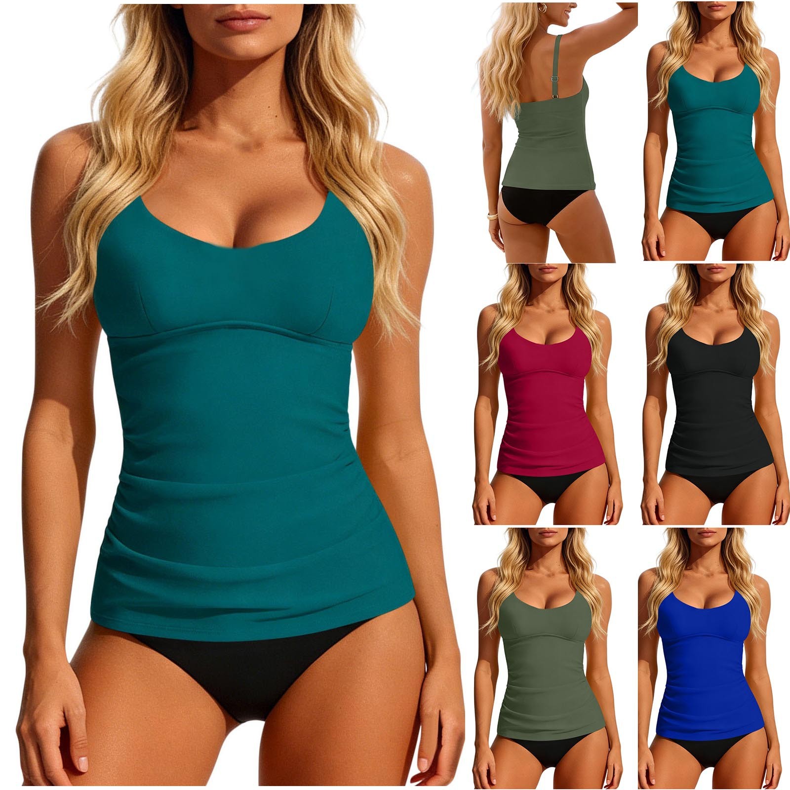 Women's 2026 Tankini Teal Scoo - Crop Top Women reseña y precio